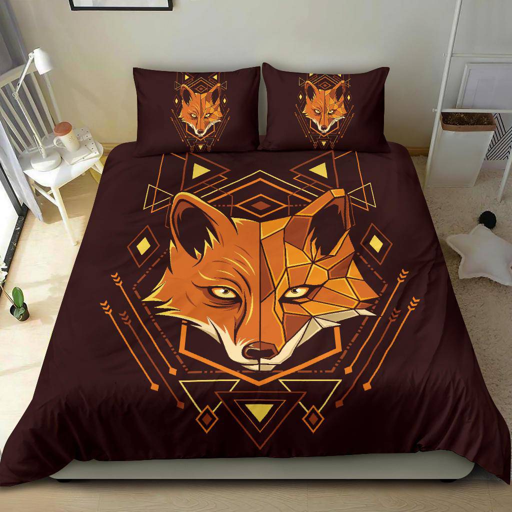 Ornamental Art Fox Head Geometry Bedding Set - Top Content | POD Collection | Free Shipping