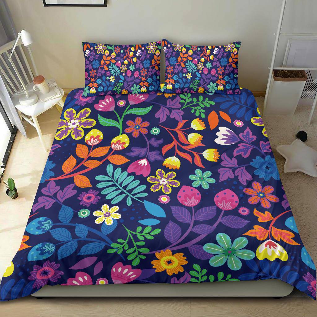 Hand Drawn Exotic Floral Pattern Bedding Set - Top Content | POD Collection | Free Shipping