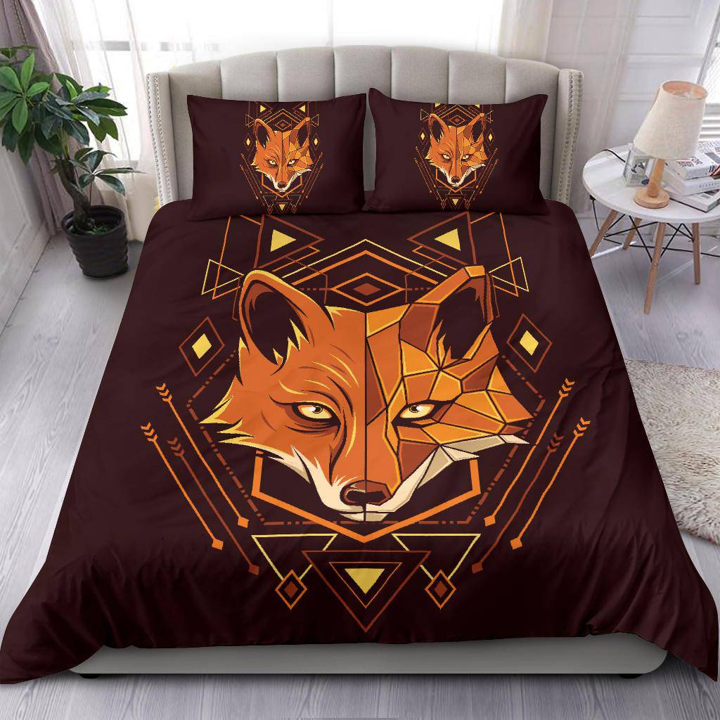 Ornamental Art Fox Head Geometry Bedding Set - Top Content | POD Collection | Free Shipping