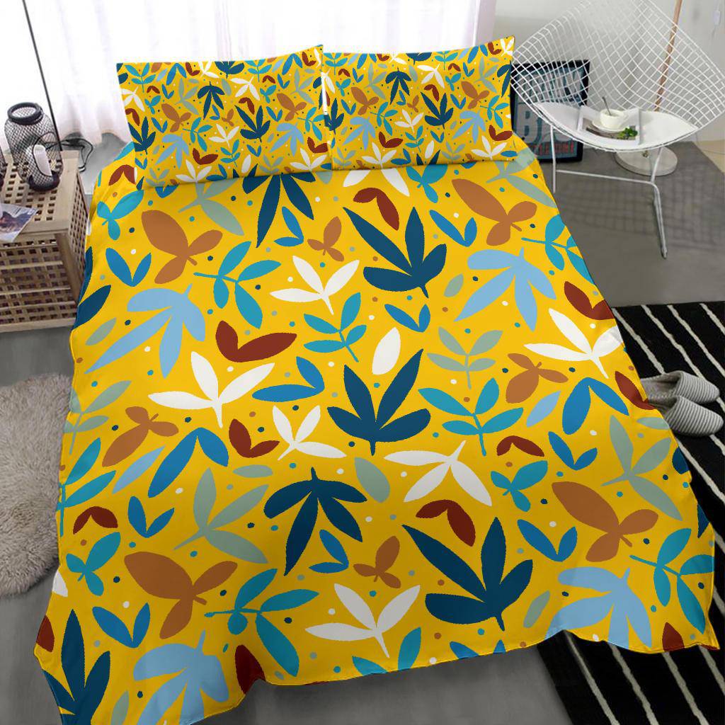 Colorful Autumn Leaves Yellow Bedding Set - Top Content | POD Collection | Free Shipping