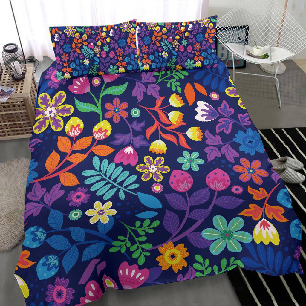 Hand Drawn Exotic Floral Pattern Bedding Set - Top Content | POD Collection | Free Shipping