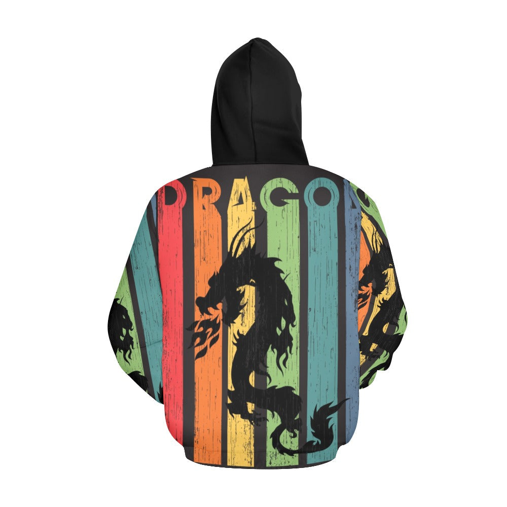 Dragon Vintage All Over Print Hoodie