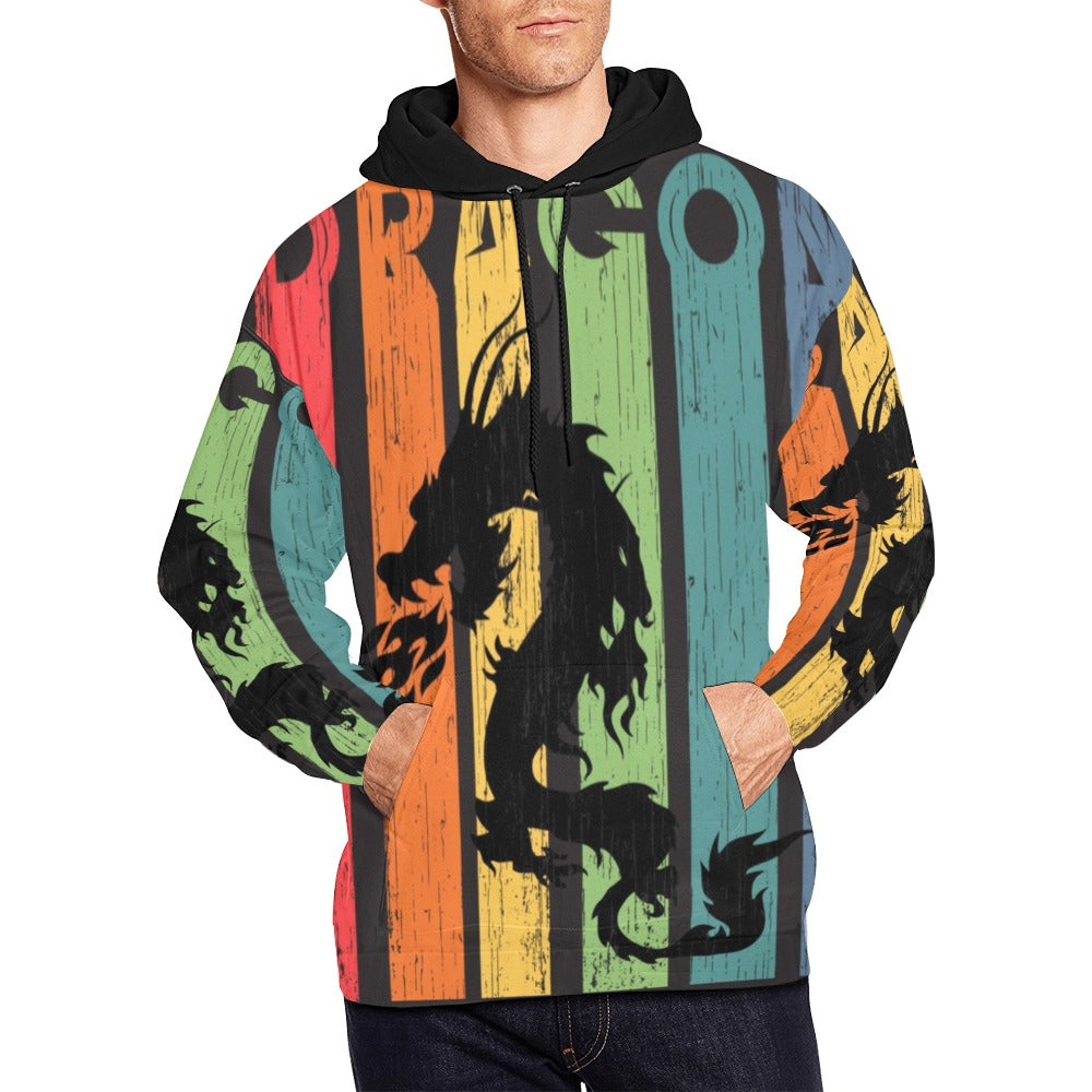 Dragon Vintage All Over Print Hoodie