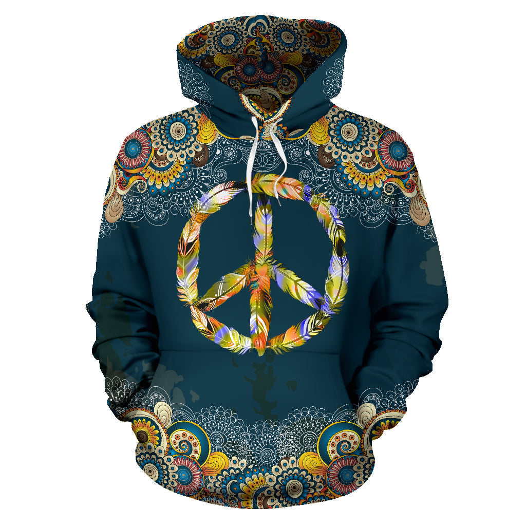 Feather Peace Mandala Hoodie - Top Content | POD Collection | Free Shipping